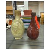 H Grier Pottery Vases with Glazed Finish