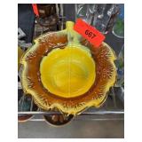 California Pottery Leaf-Shaped Dish with Mark USA
