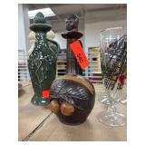 Ceramic Calvados Decanter with Sculpted Face and F