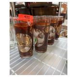 Seven-Piece Vintage Tumblers with Globe Motif