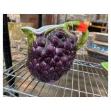 Grape-Shaped Ceramic Pitcher with Vine Handle