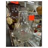 Clear Glass Pitcher With Etched Floral Details