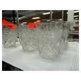 6 Cut Crystal Tumblers with Floral Design
