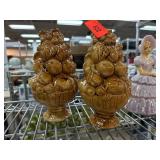 Glazed Ceramic Fruit Topiary Figurines