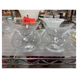 Clear Glass Bowls with Rounded Bases