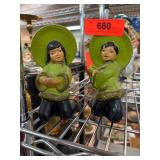 Figurines in Green Traditional Attire
