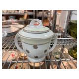 Limoges Porcelain Covered Sugar Bowl with Gold Acc