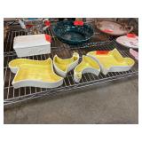 Czech-Slovakian Yellow and White Ceramic Dish Set