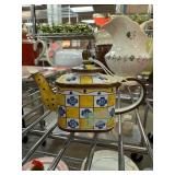 Kelvin Chen Enamel Teapot with Floral Design