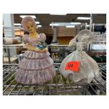 Two Ceramic Figurines of Women in Dresses
