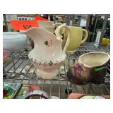 Floral Ceramic Pitcher with Hand-Painted Design