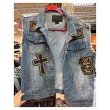Ozzy Osbourne Denim Vest with Embroidered Patches
