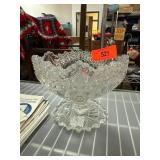 Pressed Clear Glass Pedestal Compote