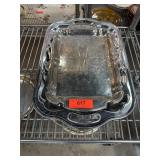 Two-Piece Ornate Silver-Plated Serving Trays