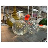 Clear Glass Double-Bulb Oil & Vinegar Cruets
