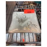 Mid-Century Rectangular Ceramic Dish with Gold Acc