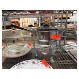 Silver-Plated Chafing Dish with Heart Finial