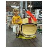 Ceramic Football Helmet Planter with Player Figure