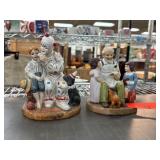 Norman Rockwell Ceramic Figurines Pair