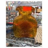 Amber Blenko Glass Vase with Flared Top Edge