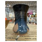 Handmade Ceramic Vase with Blue and Brown Glaze