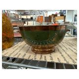 English Luster Ware Bowl With Green and Copper Acc
