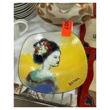 Mid-Century Signed Lenau Enamel-Decorated Square D