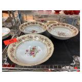 3 Hostess Floral Bowls Made in Japan