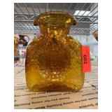 Blenko Amber Textured Glass Vase