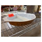 Pyrex 1.5 Quart Divided Dish Early American