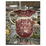 Masonï¿½s Vista Ironstone China Red Pitcher