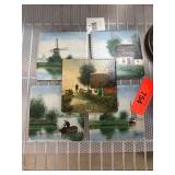 5 Hand-Painted Decorative Tiles by Sietse Wiersma