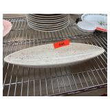Pink Speckled Ceramic Boat-Shaped Dish