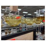Three-Piece Amber Glass Serving Set