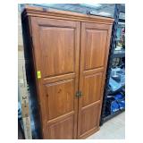 Solid Wood Armoire Computer Desk With Adjustable S