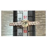 Sterling Silver Ring with Round Center Stone and A