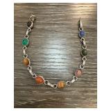 Sterling Silver Bracelet with Multi-Color Gemstone