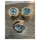 18k Gold Sterling Silver and Topaz Jewelry Set