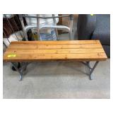 Wood and Metal Folding Bench