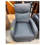 Gray Upholstered Recliner With High Back