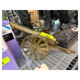 Brass Cannon Miniature Replica with Spoked Wheels