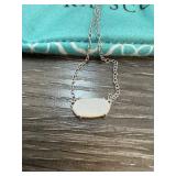 Kendra Scott Silver Necklace with White Iridescent