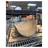 Metal Decorative Basket with Handle and Scroll Fee