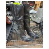 Franco Sarto Black Leather Western Boots, Size 7M