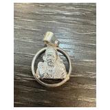 Sterling Silver Religious Pendant with Circular Fr