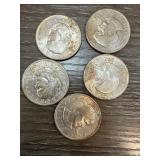 5 Susan B Anthony Mixed Dollars