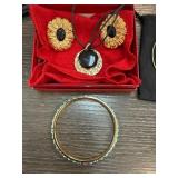 KJL Jewelry Set with Necklace, Earrings, and Bangl