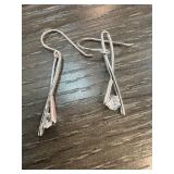 Sterling Silver Dangle Earrings With Gemstone Acce