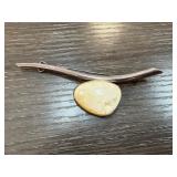 Sterling Silver Brooch with Stone Accent