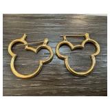 Gold-Tone Mickey Mouse Costume Earrings